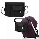 JYNVO Kinderwagen Organizer Universal, Getränkehalter für Kinderwagen, Großer Kapazität Zum Tragen Trinkflasche/Feuchttüchern/Windeln/Handy