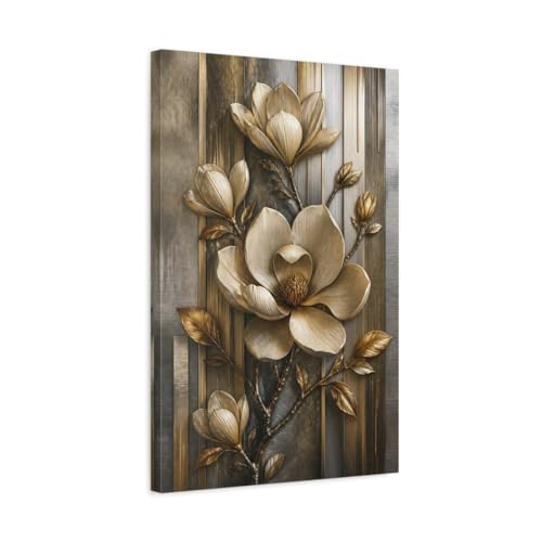 Toile magnolia doré de luxe décoration murale premium 40x60 cm pour intérieur raffiné
