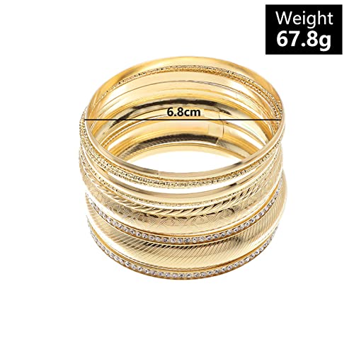 Muayouaum Gold Bangle Bracelets For Women Gold Bangles Indian Costume Jewelry Fashion Disco Bangle Bracelets For Girls Gold Bracelet For Teen Girls（A1233） #TOP5