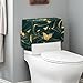 Maiyoinou Bathroom Storage Toilet Tank Cover with Storage Bag No Tools Needed Easy Installation Toilet Top Cover for Home Bathroom Decoration, Gold Black Marble