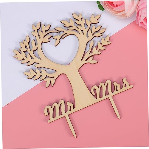 ibasenice 6 Pçs Cupcake Decoração De Casamento Decoração De Madeira Decorações De Casamento Toppers