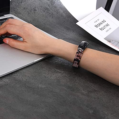 Image of Wongeto Compatible with Fitbit Inspire 2 & Inspire /Inspire HR Bands for Women, Resin Wristband Strap Bands for Fitbit Inspire accssorises (Flower Grey)