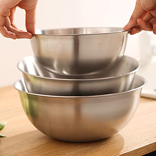 Set de 3 tazones de acero inoxidable para mezclar y servir ensaladas miniatura 4