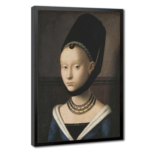 Impression sur toile Petrus Christus portrait de jeune fille décoration murale 30x45cm