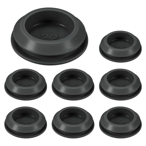 Image of M METERXITY 8-Packs Silicone Hole Plugs, Snap in Locking Hole Plugs for 22-24mm Hole, Round Hole Rubber Plug Kitchen Bulkheads Waterproof Sealing Plugs [Black]