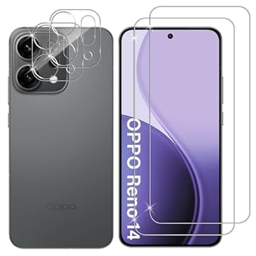 Lutree Vetro Temperato per OPPO Reno 14 5G, 2+2 Pezzi 3D Pellicola Protettiva + Pellicola Fotocamera, 9H Vetro Protettivo Durezza, HD Senza Bolle Anti-Graffio Protezione Schermo