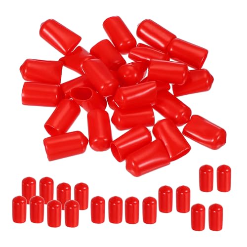 Tapones de goma redondos de 11mm y cubiertas de vinilo rojas para pernos y tubos