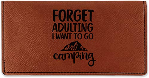 RNK Shops Personalized Camping Quotes & Sayings Leatherette Checkbook Holder - Double Sided