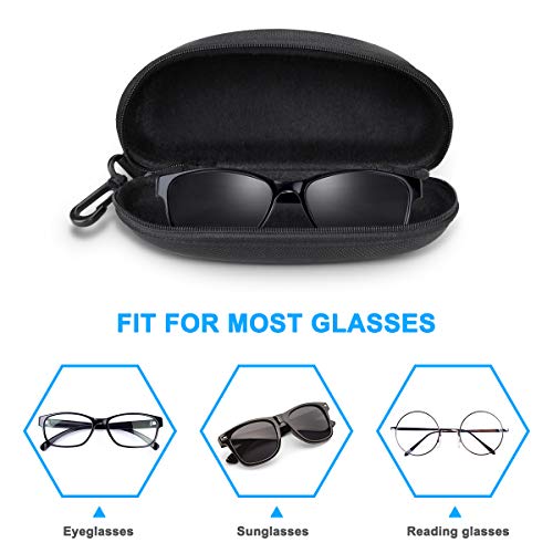 LINGSFIRE Semi-Hard Sunglasses Case(3 Pack), Portable Travel Zipper Eyegalsses Case for Men Women with Cleaning Cloth and Glasses Pouch - Thumbnail 7