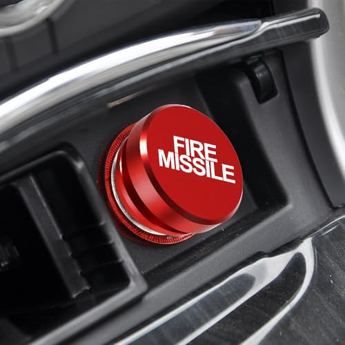 Image of Cigarette Lighter Plug Cover Billet Aluminum Cigarette Lighter Plug, FIRE Missile Button Car Cigarette Lighter, Standard 12 Volt Power Source Aluminum Dustproof Plug Universal Fits Most Vehicles