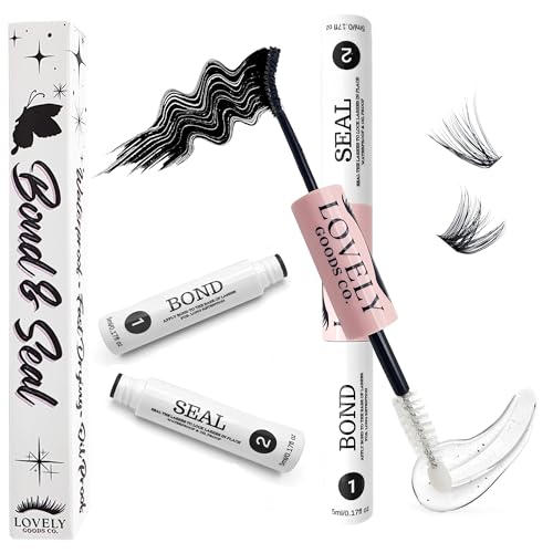 Lovely Goods Co. Black Bond and Seal Dual-Ended Waterproof Cluster Lash Adhesive System,...