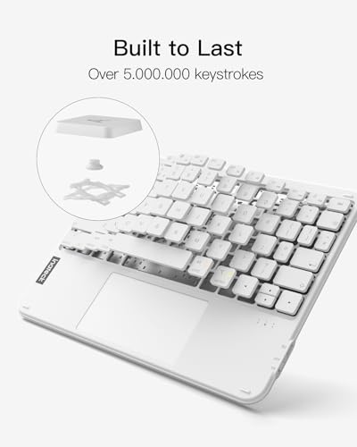 Inateck Bluetooth Keyboard with Touchpad, Ultra Slim and Portable Wireless QWERTY Keyboard, Compatible with Windows and iPad OS, KB01105,White - Image 7