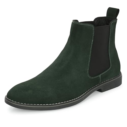 Image of Blue Leather By Centrino Genuine Leather Men's Formal and Casual Leather Boots | Versatile and Sophisticated Chelsea Boots for Every Season | Fashionable Elegant Boots for Any Occasion (3964)