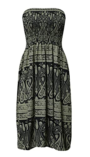 Image of Zyyfly Womens Summer Beach Dresses Strapless Cover Ups Dress Tube Top Sundresses