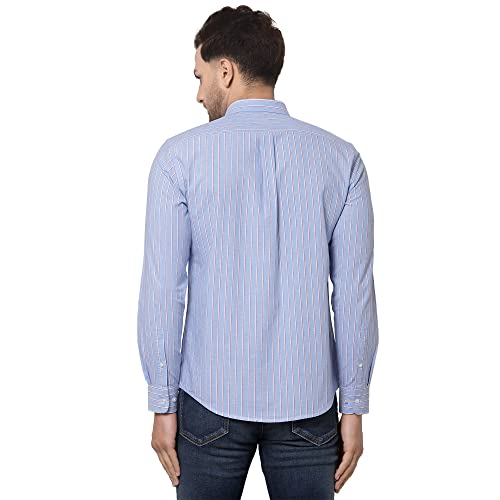 Image of Red Tape Men Sky Blue Striped Shirt