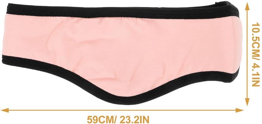 TOYANDONA Winter Warm Earmuff Headband - 2pcs Sleeping Eye Mask Noise Cancelling Cold Weather Ear Cover, Soft Cotton Sports Headband for Sleeping Travel Jogging (Pink & Black)