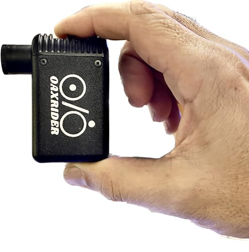 OAXYS Mini Bomba Bicicleta Portatil y Electrica con Bateria Super Ligera y Ultra Pequeña - Potencia de Inflado 100 PSI y Solo 110 gr. Mini Inflador de Ciclismo para Bicicletas Mountain Bike - Airpump