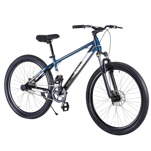 Image of FitTrip Dominator 27.5 Inch Unisex MTB Cycle Without Gear with Zoom Lockout Suspension & Powerful Imported Clarks Dual Disk Brakes | MTB Cycle Single Speed for Men Non Gear | (Mariana Teal Blue)