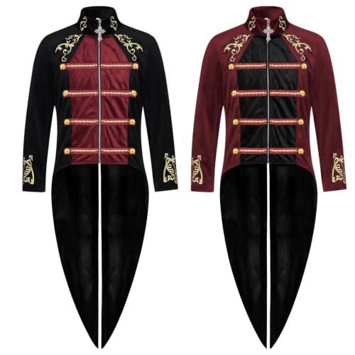 Chaqueta steampunk para hombre abrigo gótico victoriano medieval 6