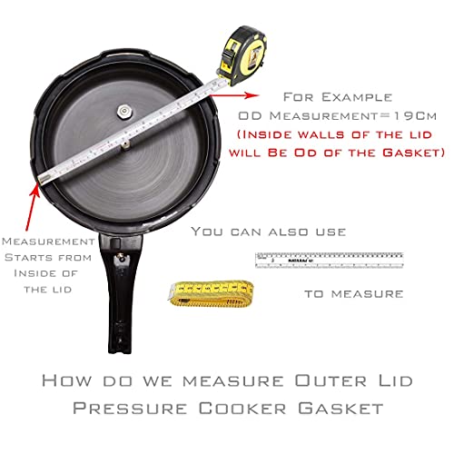 Image of Pioneers Rubber, Nitrile, Seal, Ring, Belt Gasket Compatible For Prestige Aluminium Popular Plus 3 L Outer Lid Pressure Cooker (Black) - Pack of 2