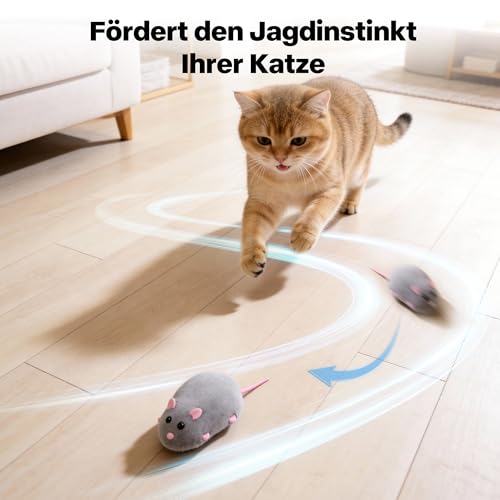 Pet Prime Katze Spielmaus, automatisch Maus für Katzen, interaktives Spielzeug für Katze, elektrisch Maus, Plüsch, 10 cm, für Alle Rassengrößen, selbstbeschäfitgt – Bild 5