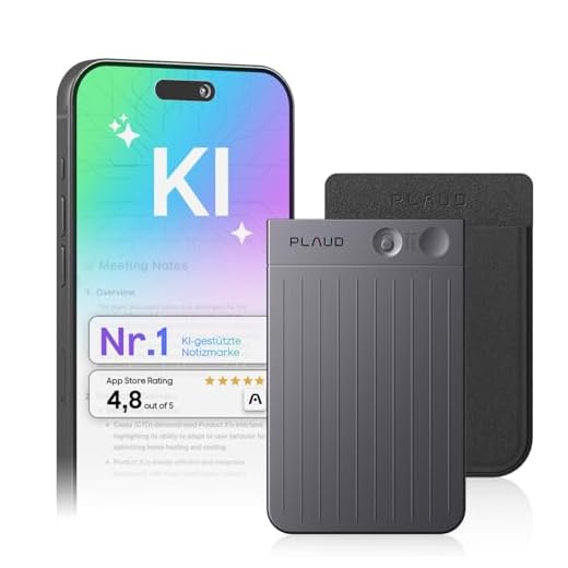 Plaud Note KI Digitales Diktiergerät mit Hülle - 64 GB Aufnahmegerät mit KI-Technologie zum Transkribieren und Zusammenfassen, One-Touch-Aufnahme, Rauschunterdrückung, Unterstützt 112 Sprachen schwarz