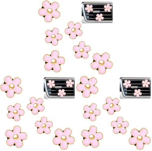 Image of Frienda 6 Pcs Daisy Flower Air Vent Clip Accessories Air Conditioning Outlet Clip Car Air Freshener Dashboard Accessories Charm Car Inter Decor(3 cm, 3.3 cm,Pink) (Pack of 3)