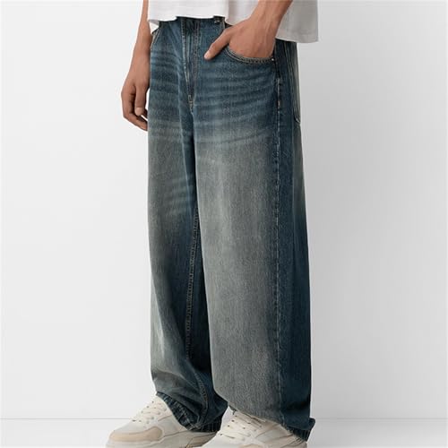 Baggy Jeans Men Vintage Wide Leg Distressed Hip Hop Denim Pants Loose Fit Y2k Skater Jean Trousers Streetwear3