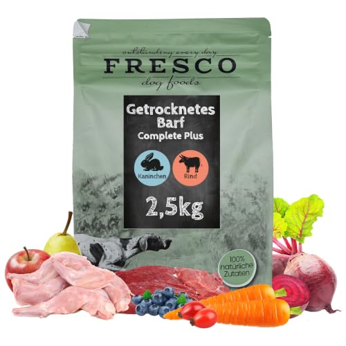 FRESCO Dog TrockenBarf für Hunde Kaninchen mit Rind 2,5kg, Barf Complete
