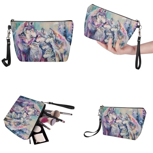 Image of Wolf Women's Purse and Wallet Set - Large Top Handle Tote, Shoulder Satchel with Make Up Bag, Hobo Handbag for Work and Shopping