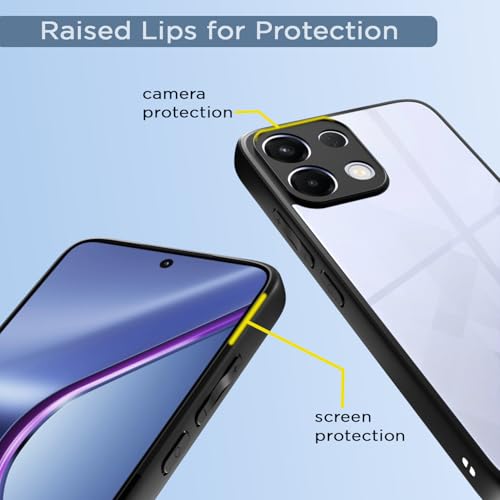Image of Pikkme Back Cover Compatible with Oppo K13 5G Shockproof Sleek Hybrid Armor Bumper Case(Black)