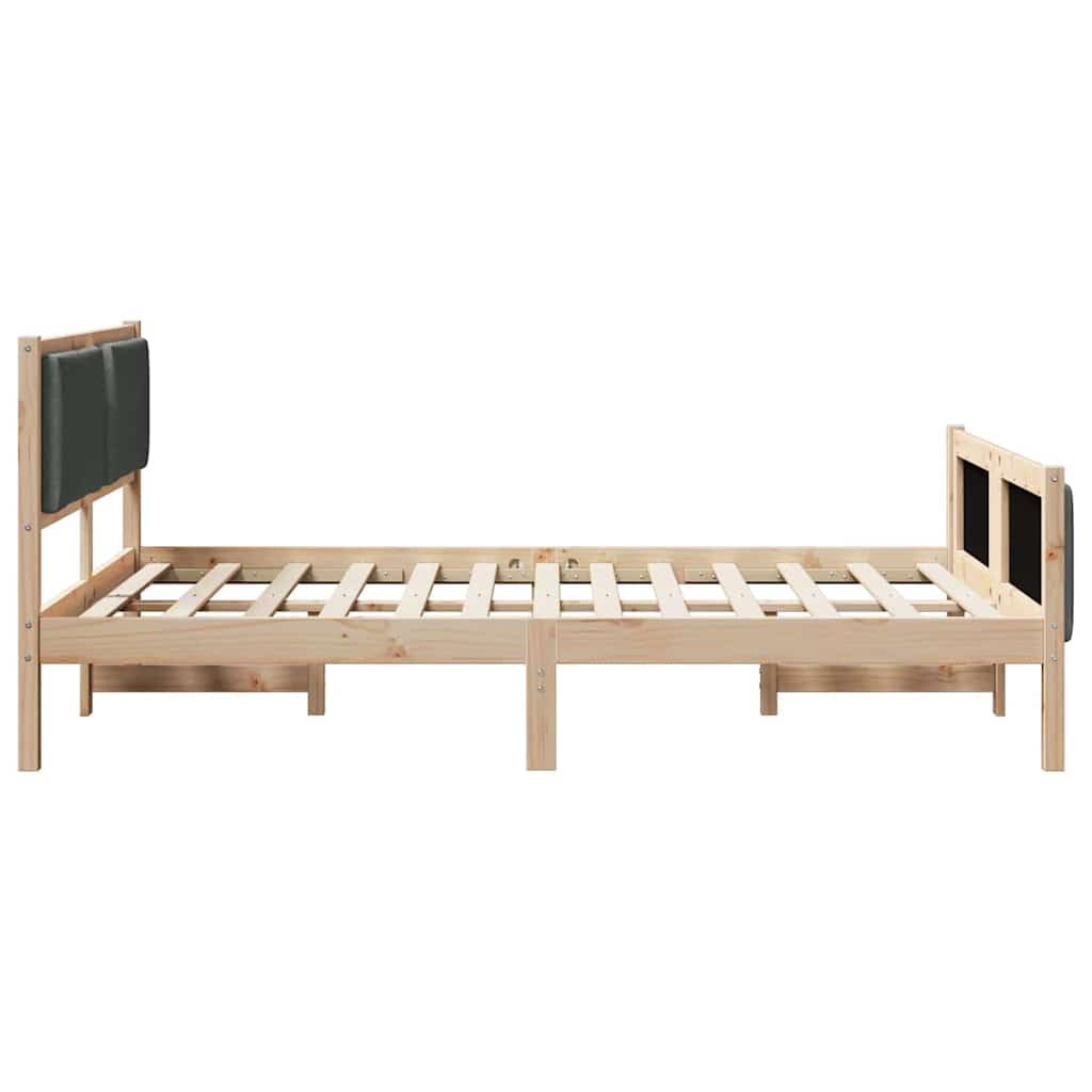 Lite sosnowe nowoczesna sypialnia Rama 160x200 Białe | Rama łóżka biała lite drewno sosnowe 160x200 cm z zagłówkiem stabilna konstrukcja do sypialni