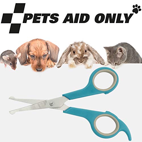 Pets Aid Only Fellschere, abgerundete Spitze, Pfotenschere, Gesamtlänge 14,8 cm, Klingenlänge 5,1 cm, Silber, Legierter Stahl
