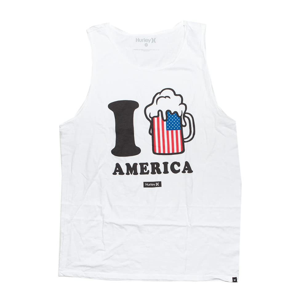 Hurley Men's Premium Merica camiseta tirantes blanca XL algodón 3