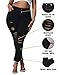 Gocolloa Womens Plus Size Skinny Jeans Stretchy High Waisted Ripped Distressed Ankle Jean Black 22W