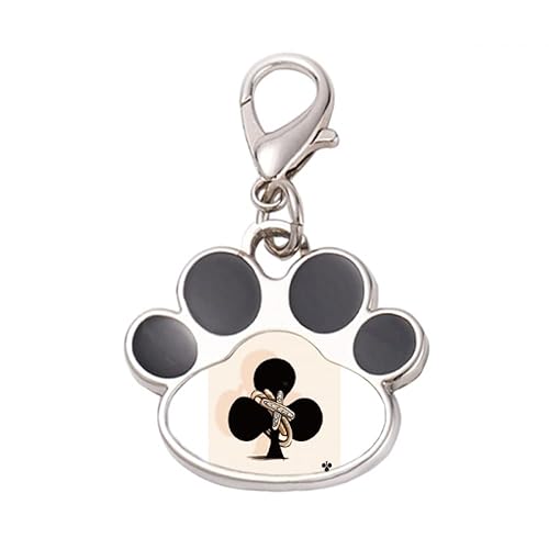 DIYthinker?Playing Cards Club A Pattern Pet Tag Keychain Dog Cat ID