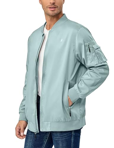 Image of Little Donkey Andy Men's Lightweight Bomber Jacket Causal Fashion Flight Windbreaker Fall Spring Outdoor Coat