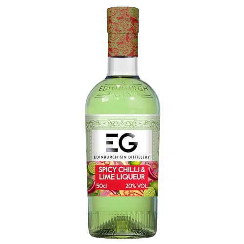 Edinburgh Gin Spicy Chilli & Lime Gin Liqueur 50cl 20% ABV Bold Citrus & Spice Flavour Ideal for Cocktails Spicy Margarita & Picante Serves or Over Ice Premium Scottish Gin from Edinburgh