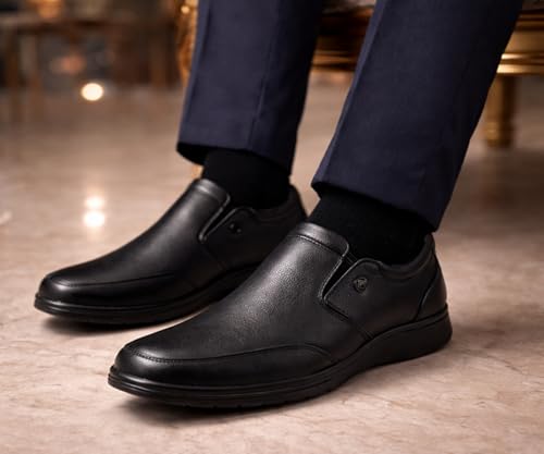 Image of Kraasa Men's Formal Slip-On Shoes | Vegan Leather Upper | Airmix Sole | High Cushioning | Lightweight & Comfortable