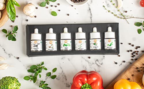 Image of Spice Drop Pack Of 6 Herbs Extracts - 100% Natural - For Cooking, Baking, Sauce, Dips - Each 0.17oz (180 drops) | Holiday Gift Pack | Authentic Flavor | Vegan | Keto & Paleo Friendly | Non-GMO