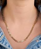 Barzel Mariner Chain Necklace for Women, 18K Gold Plated Mariner Chain Necklace (20 Inches, 5MM Gold)