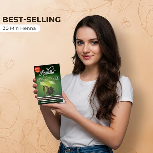 Reshma Beauty 30 Minute Henna Hair Color Infused with Organic Henna Lawsonia Inermis 100% Gray Coverage for Soft, Shiny Hair, Plant-Based Hair Dye—1.05 oz Pack of 1 (Dark Brown)