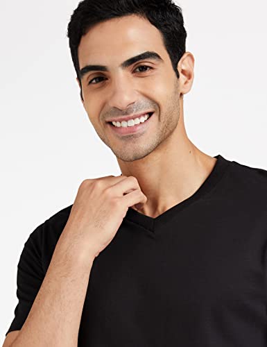 Image of Amazon Brand - Symbol Men's Solid Cotton T Shirt | Plain | V Neck | Half Sleeve-Regular Fit | Combo Pack of 3 (Available in Plus Sizes)