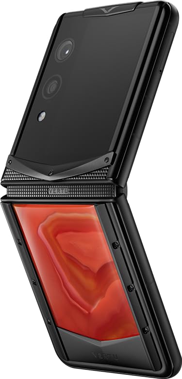 VERTUQuantum Flip Agate Series Android Smartphone,Snapdragon 8 Gen 4,6.9" OLED 120Hz Display,16GB RAM 1TB Storage,Quantum Privacy System,Dual Screen Design,65W Fast Charging(Basalt Black)