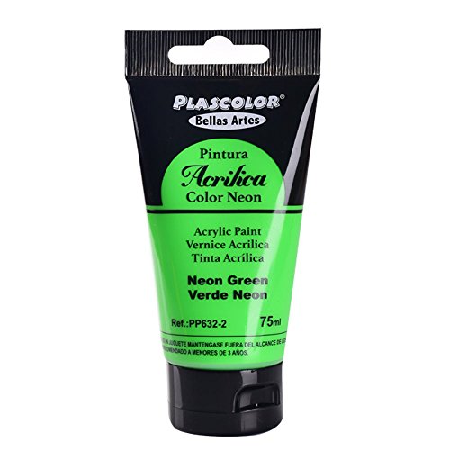 Plascolor PP632-2 - Pintura acrílica, 75 ml, color verde neon