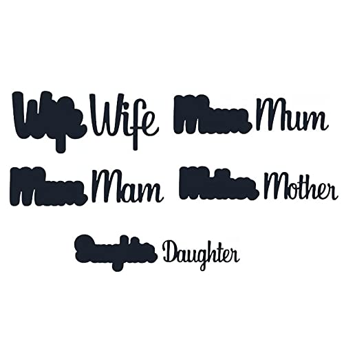 Briartw Wife Mum Mom Mother Daughter Words Metal Stencil Cutting Dies for DIY Scrapbooking Embossing Paper Cards Decoration Crafts Tool