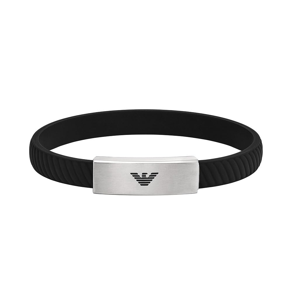 Emporio Armani Armband für Männer, Edelstahl-ID-Armband, Länge: 185-195mm, Breite: 30mm, Höhe: 9mm, EGS2996040