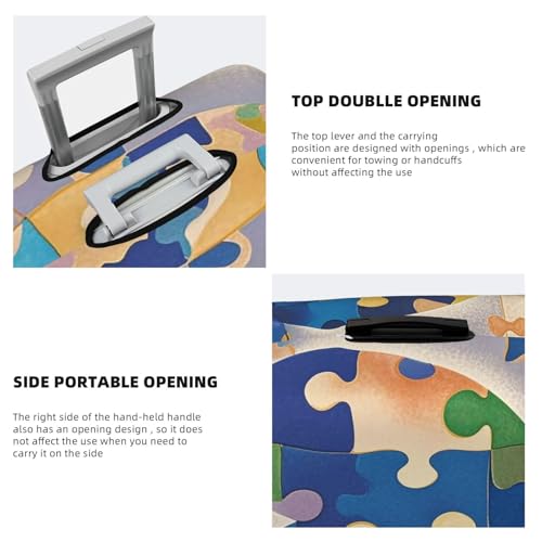 Luggage Cover Washable Elastic Suitcase Covers Autism Awareness Puzzle Pieces Heart Travel Baggage Cover Fashion Anti-scratch Suitcase Protector Decoraitve Covers Fits 18-32 Inch Luggages X-Large4