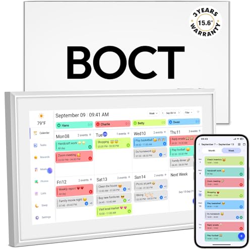 BOCT 15.6'' Digital Calendar Wall - 32GB Memory Touch Screen Chore Chart Smart Calendar, Digital...
