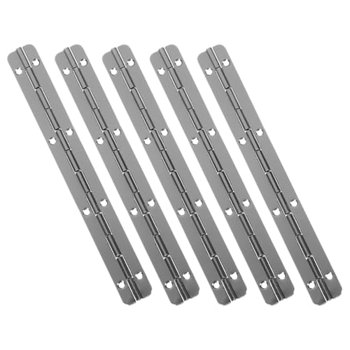 PRETYZOOM 5 Pcs Heavy Duty Long Piano Hinges 150x17mm Metal Continuous Hinges for Wood Boxes Cabinet Doors Industrial Hardware